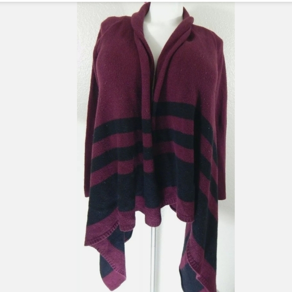 Torrid Burgundy Stripe Wrap Cardigan Sweater - Picture 1 of 3